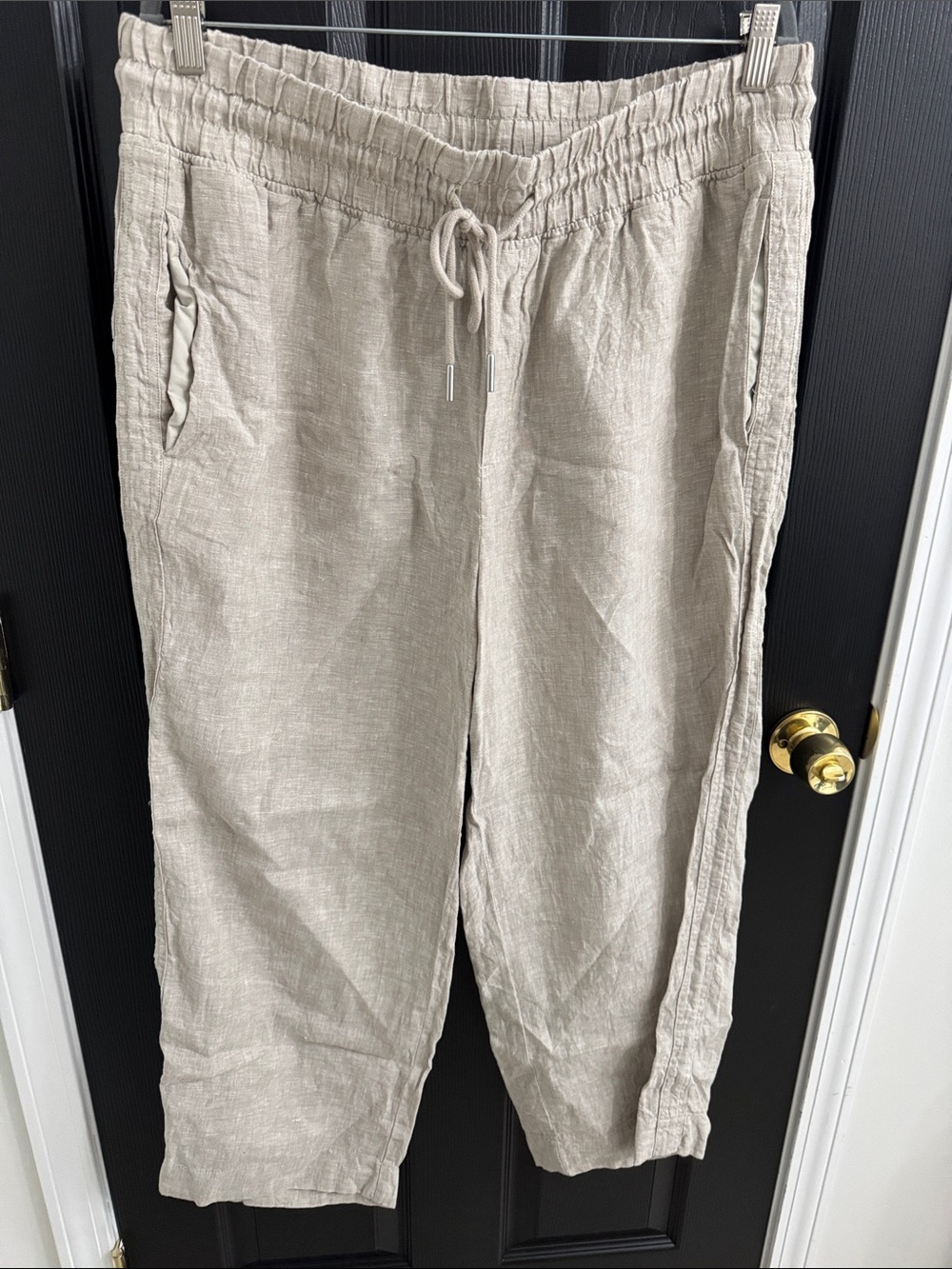 Quince Women's Wide-Leg Linen-Blend Pants in Light Beige